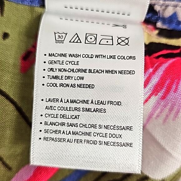 Island Passport Mens Hawaiian Floral Multi Color Button Down Collar Shirt Sz 2XL - Picture 9 of 9